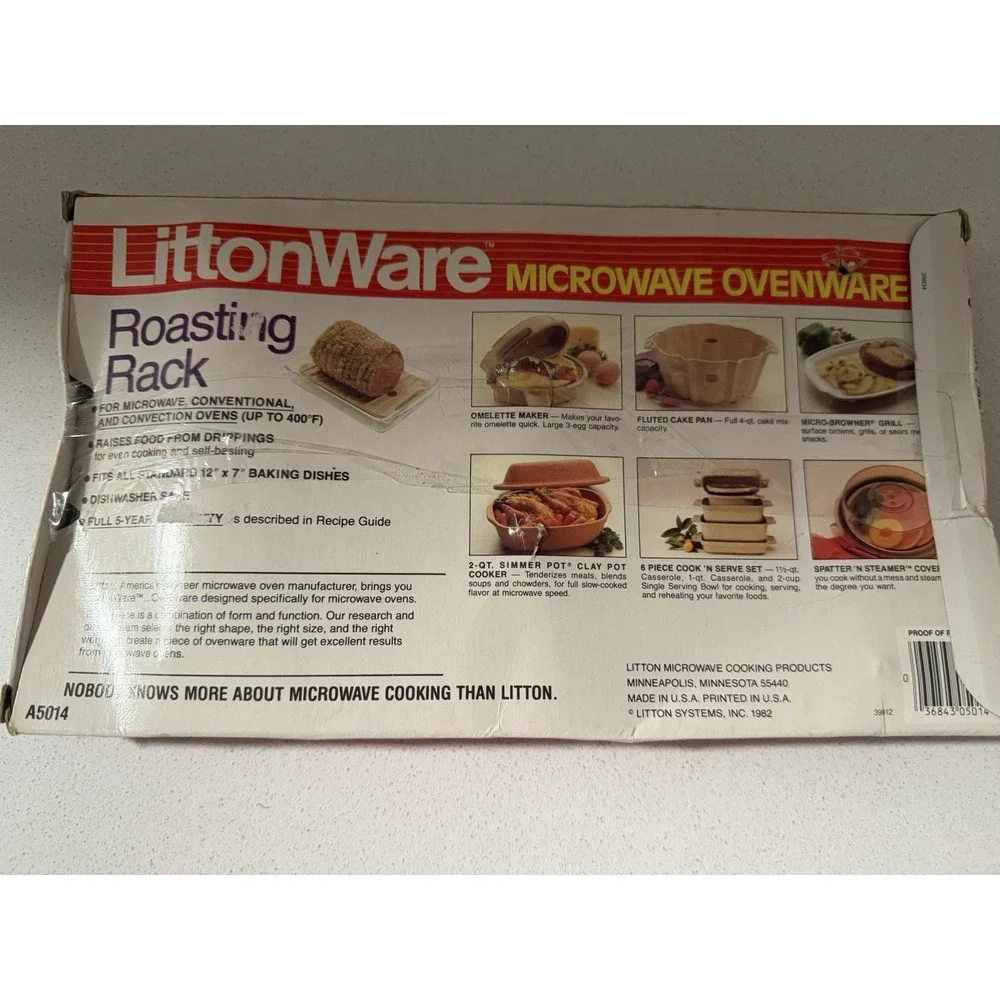 LittonWare Roasting Rack Kitchen Tan Speckled Vintage Microwave Ovenware A5014